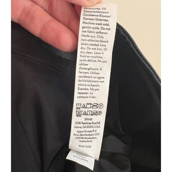 Spanx NWT Faux Leather Moto Jacket in Luxe Black Women’s Large - Picture 13 of 16